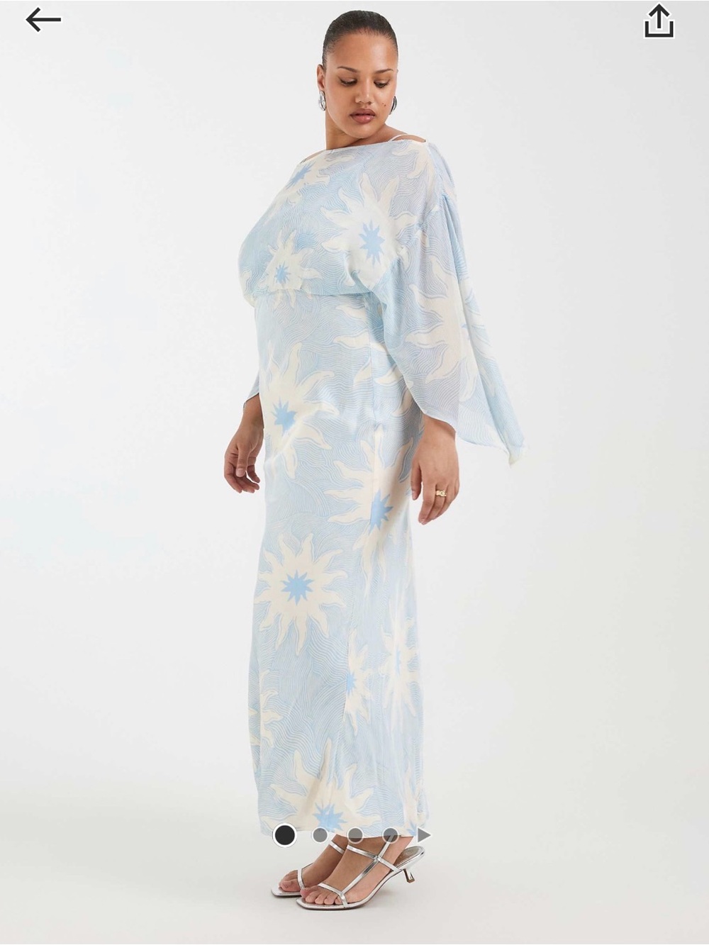 Never Fully Dressed Pale Blue & Cream Sunburst Maxi Dress